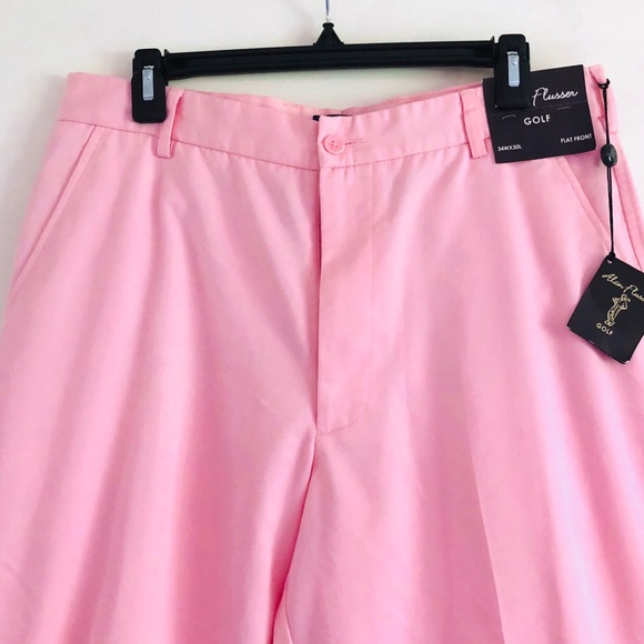 alan flusser Pink Flat Front Golf Pants 34Wx30L - Picture 2 of 8